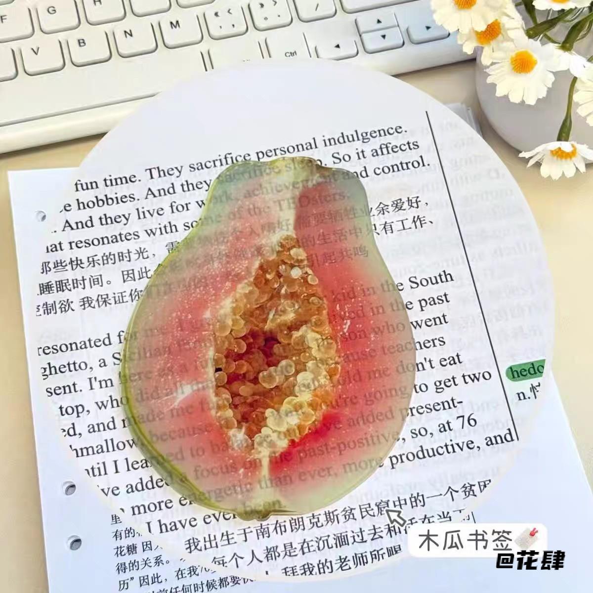 固定书本可爱卡通苹果书签小红书同款苹果杨桃猕猴桃书签杨桃书签