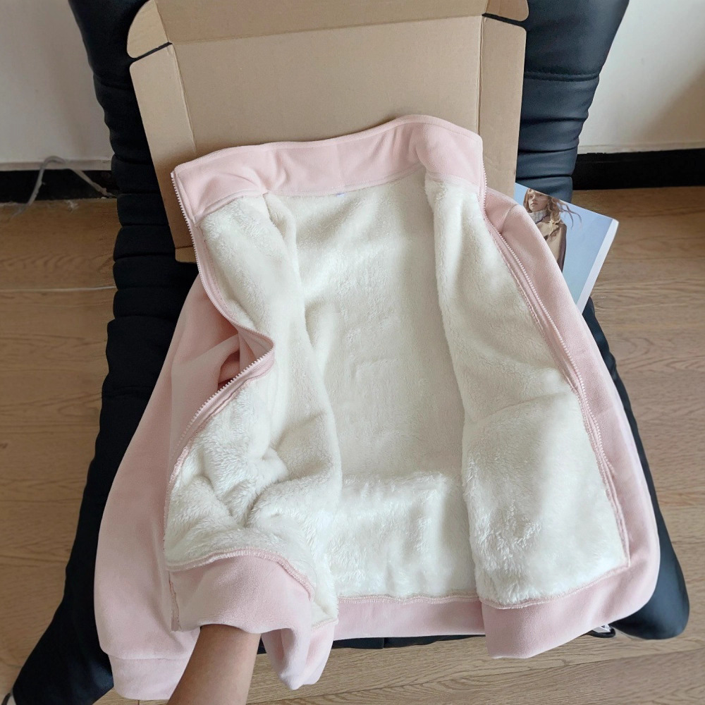 保暖内搭摇粒绒外套女秋冬校服冲锋衣内胆加绒加厚东北羊羔绒上衣