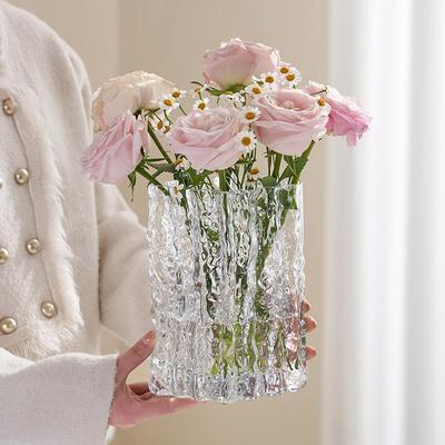 网红ins风极冻冰川玻璃透明花瓶