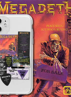 Megadeth重金属透明手机壳华为小米OPPO红米realme三星vivo一加iQOO适用苹果13iPhone12promaxs14plus11xr15