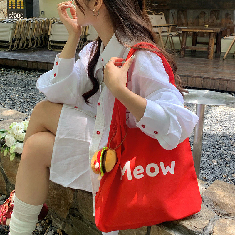 帆布包女大容量单肩手提布袋女2026新款松弛感上班通勤购物青春风