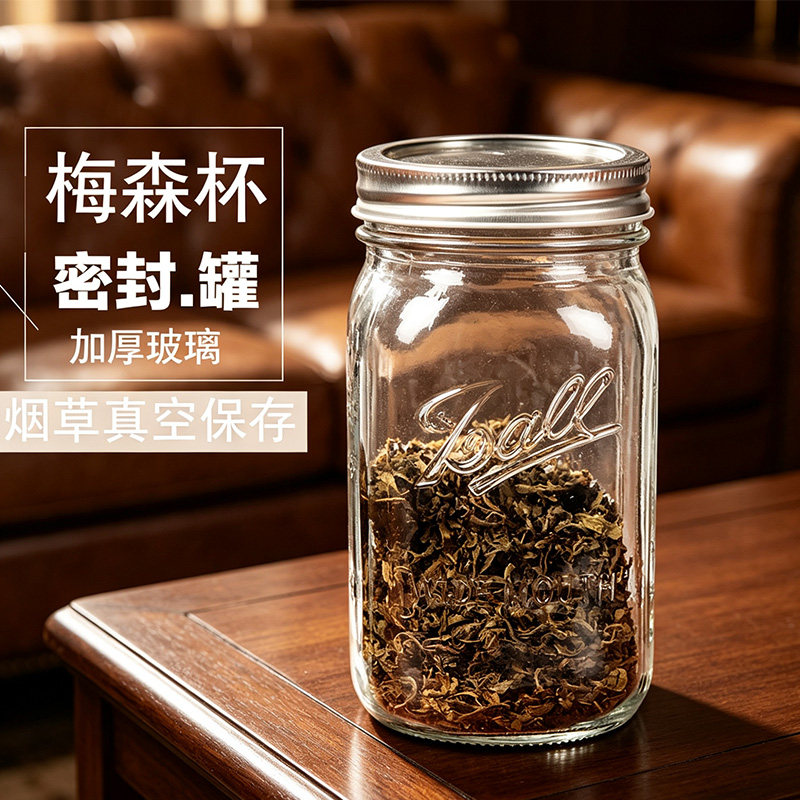 梅森玻璃密封烟丝保湿罐