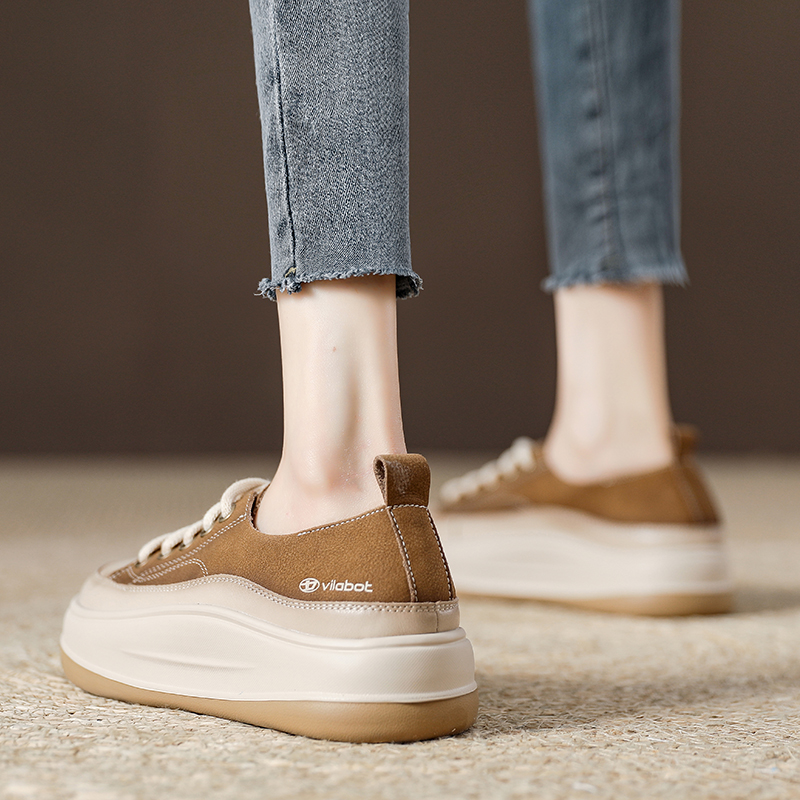 复古真皮厚底小白鞋！！送运费险