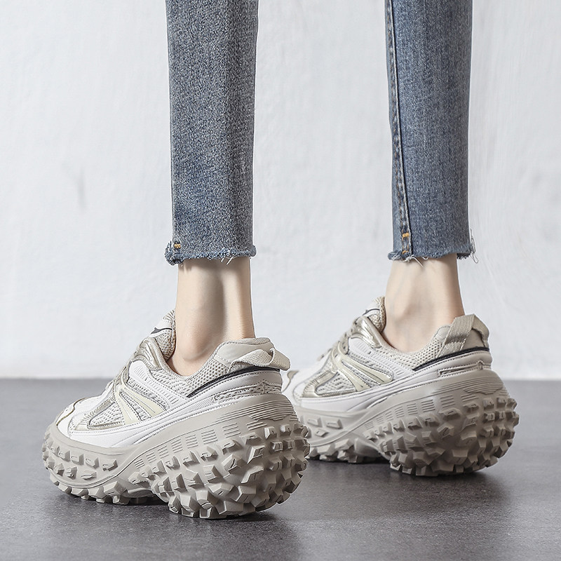 松糕菠萝底网面透气老爹鞋女夏2025年新款时尚休闲运动鞋增高厚底,女鞋,时尚休闲鞋,淘宝优惠券,粉丝福利购,淘宝优惠卷