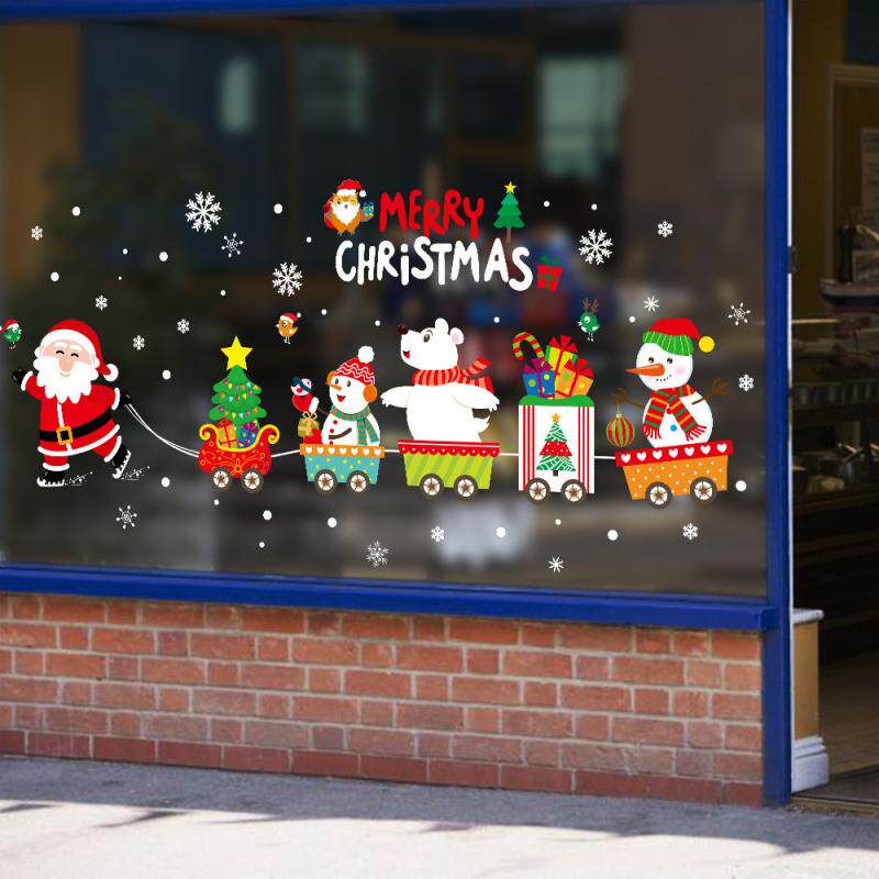 christmas window stickers wall sticker merry christmas santa