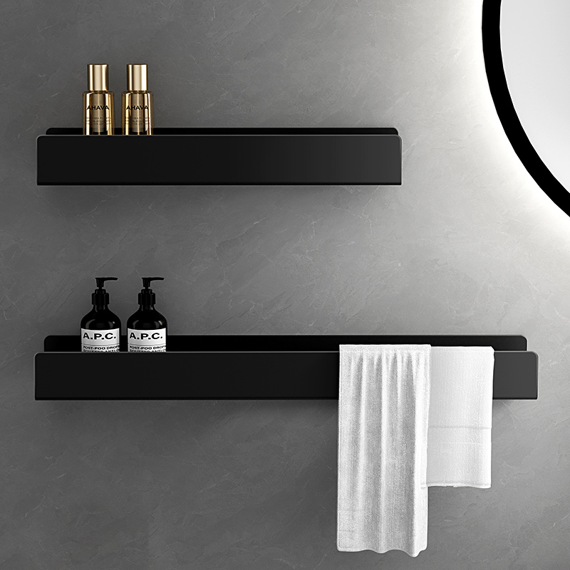 卫生间置物架304不锈钢壁挂浴室收纳架免打孔洗手台洗漱毛巾架子