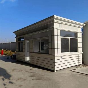 保安亭岗亭厂家大型真石漆门岗值班室工厂门卫室带住人休息室房子
