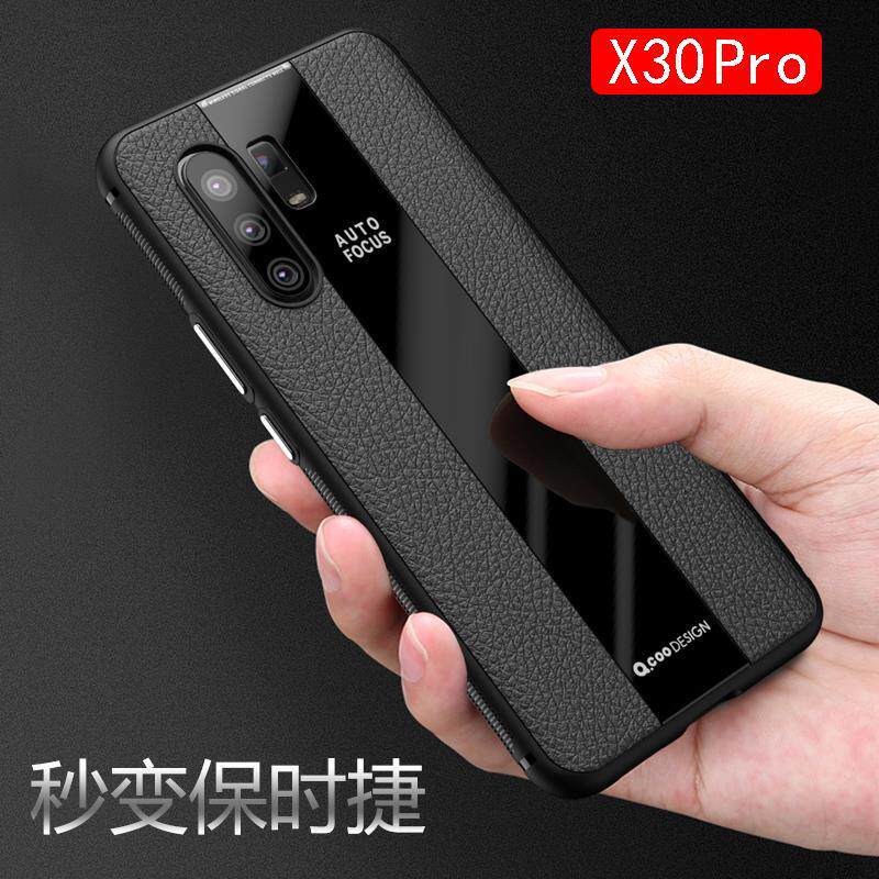 vivox30手机壳vivo x30pro皮纹外套5G版网红保时捷款vox30全包边防摔v i vox30pora软硅胶送钢化膜x3O男女潮