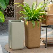 高款 镁泥花盆高筒方形水泥盆虎风兰简约客厅落地轻奢高级感奶油风