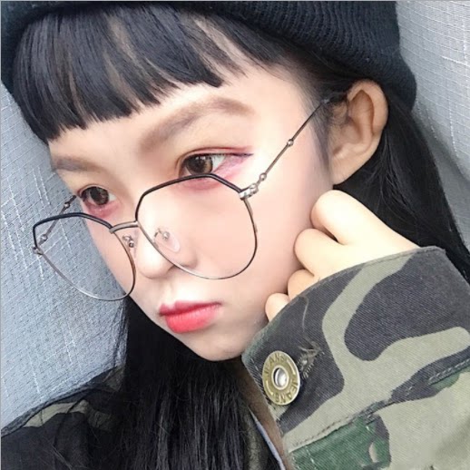 韩版复古女潮圆形文艺金属眼镜框