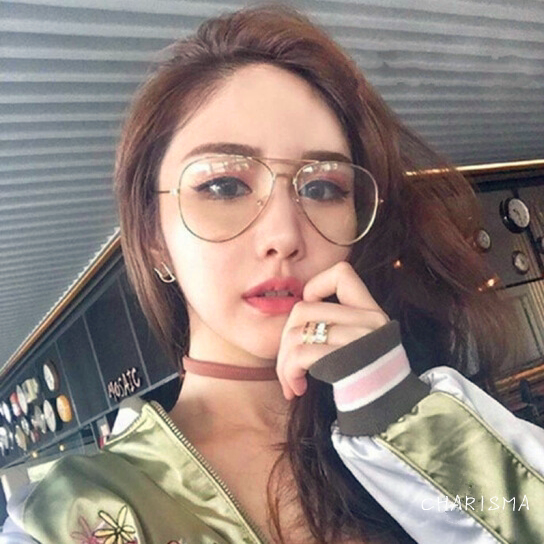 平光眼镜女潮韩国圆脸复古细框金边眼镜男款装饰透明飞行员蛤蟆镜