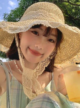 薇夫人草编帽户外休闲女夏季防晒