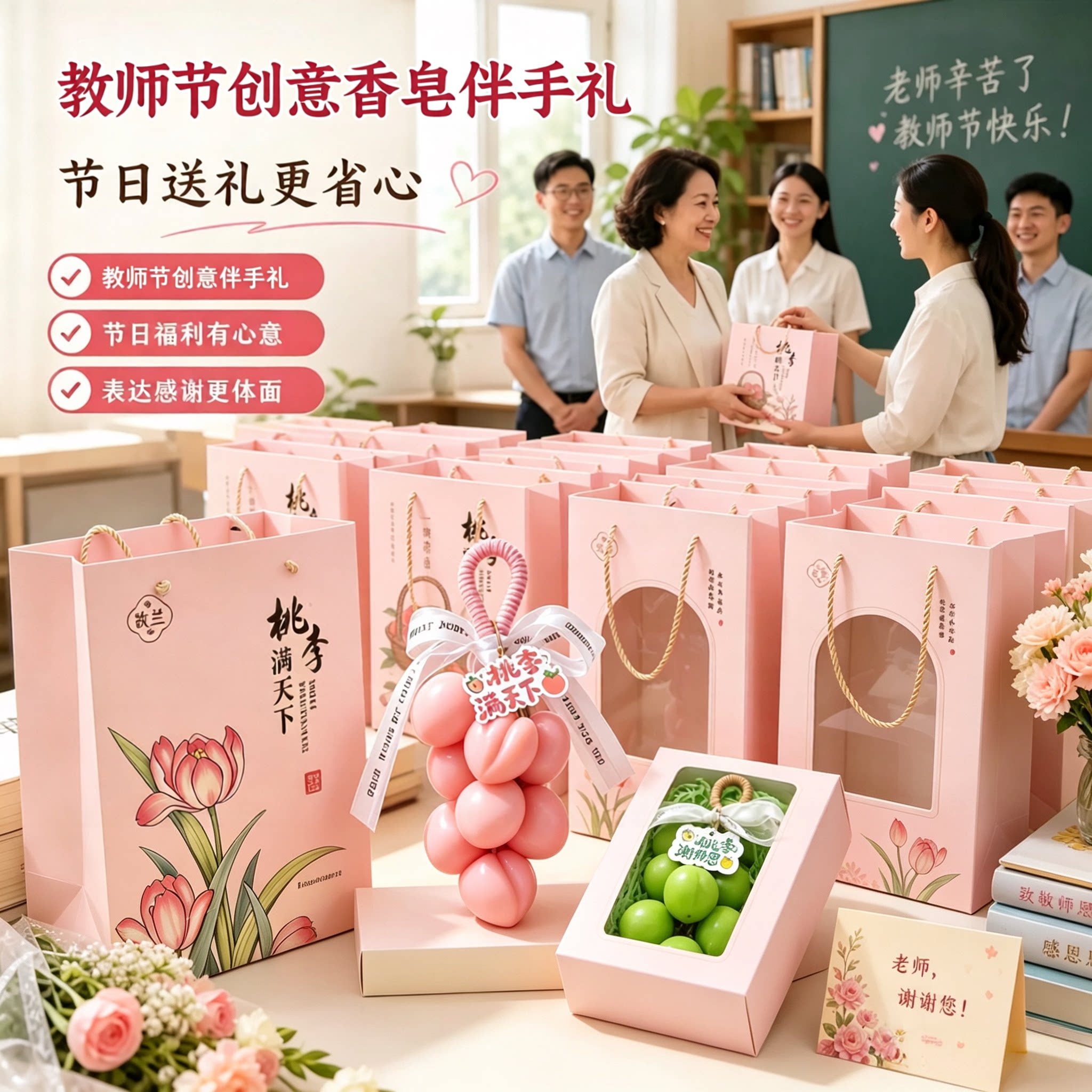 新款教师节手工香薰皂伴手礼礼盒