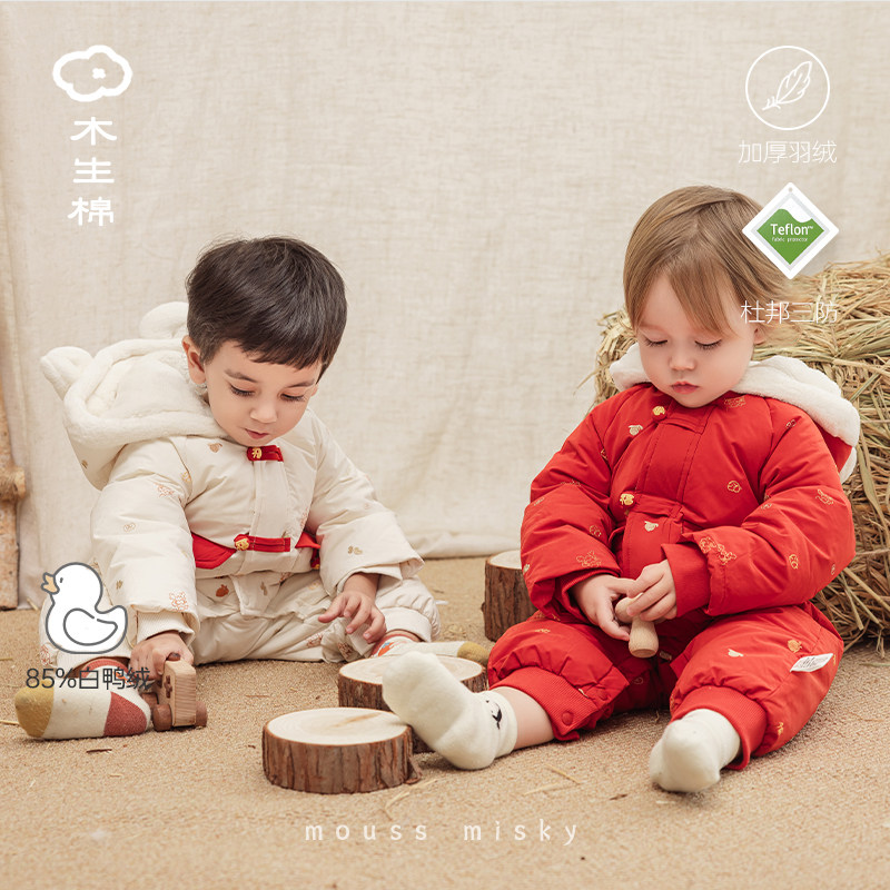 婴儿童冬季保暖羽绒服连体衣