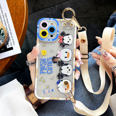 三星Galaxy S25Ultra卡通S24Plus防摔S23FE软壳S30Ultra小众S20可爱高级感腕带壳A56支架Note20斜跨绳新款