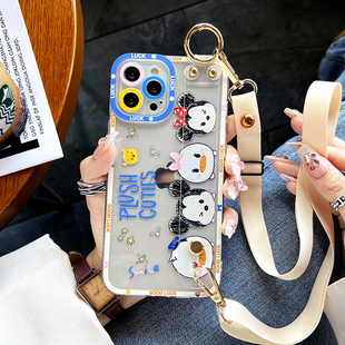 三星Galaxy S25Ultra卡通S24Plus防摔S23FE软壳S30Ultra小众S20可爱高级感腕带壳A56支架Note20斜跨绳新款