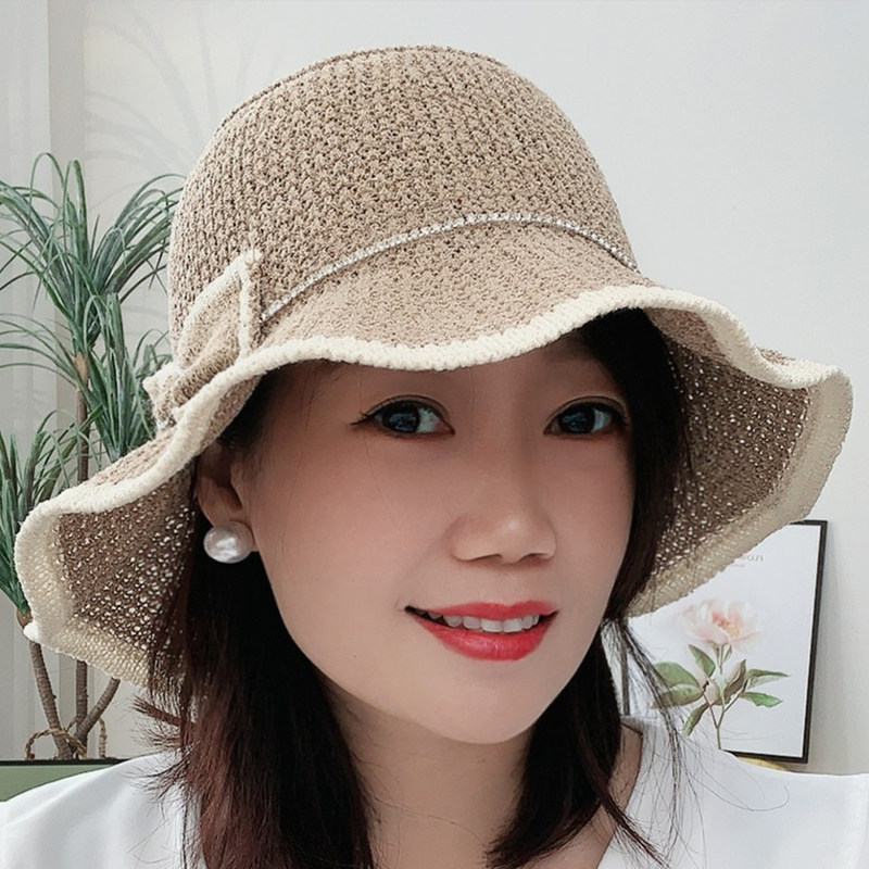 中老年女士时尚盆帽防晒遮脸帽