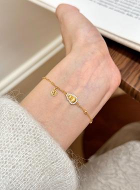 谷岚「福禄连绵」沙金拉丝葫芦吊坠手链女招财转运秋冬手饰2025