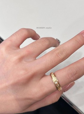 Possession 时来运转戒指女镀18K玫瑰金银镭射转动指环情侣对戒