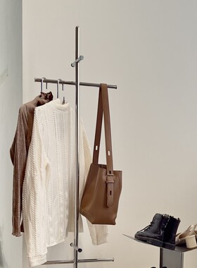 稍安物造星际系列极简衣帽架小型入户门厅卧室间不锈钢中古包豪斯