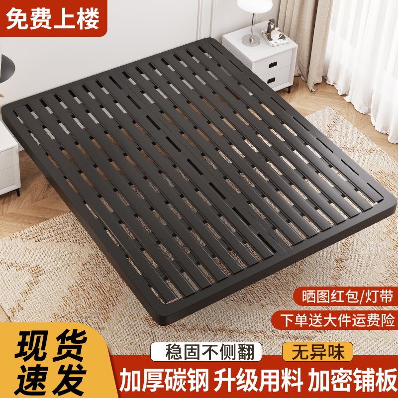 铁艺床悬浮床家用双人床铁架床不锈钢榻榻米出租房用单人床铁床架图片