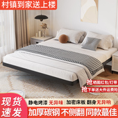 铁艺床无床头悬浮床双人床加厚钢架排骨架出租房用铁架单人床架子