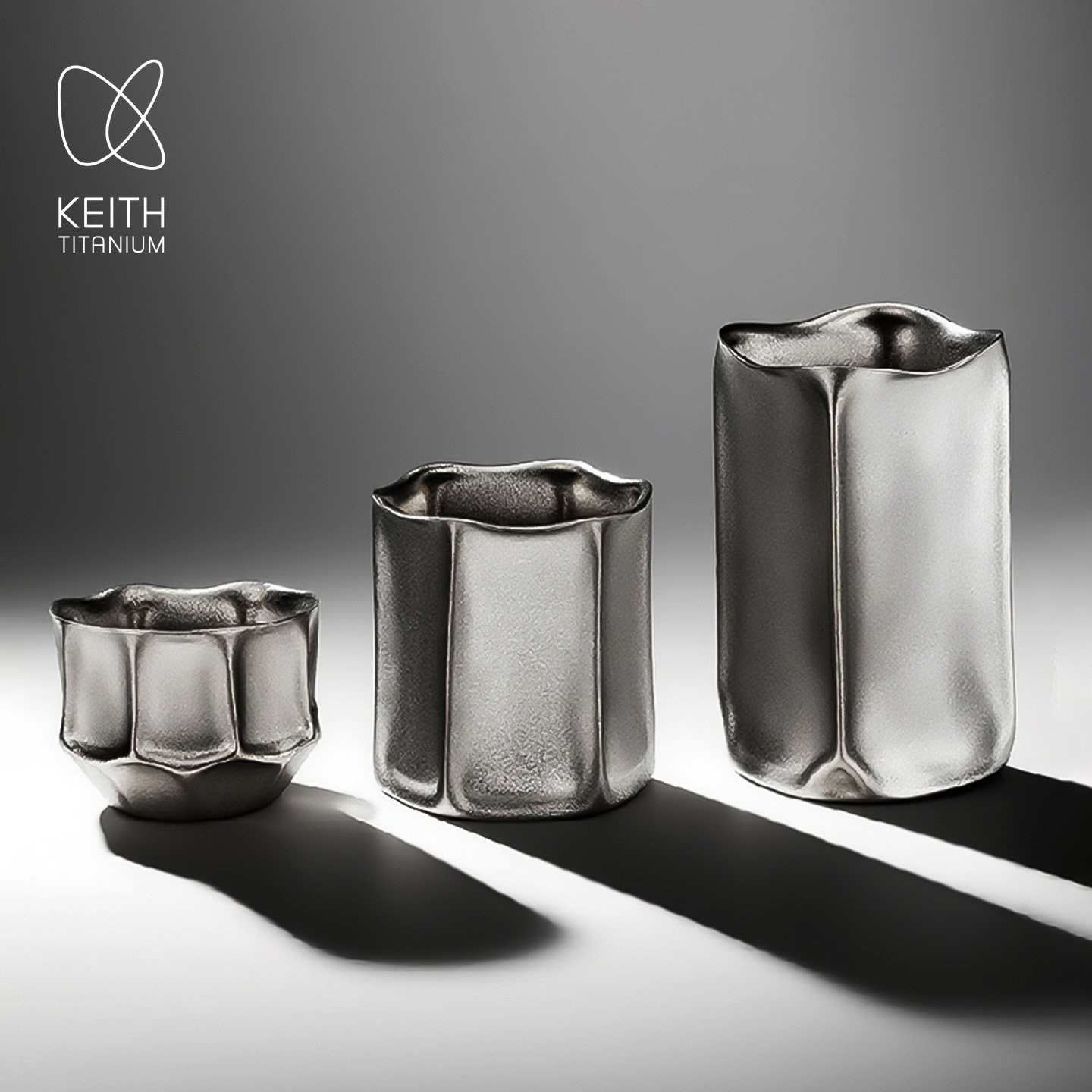 KEITH铠斯千面纯钛咖啡杯轻奢啤酒杯品鉴杯敞口杯办公家用小钛杯