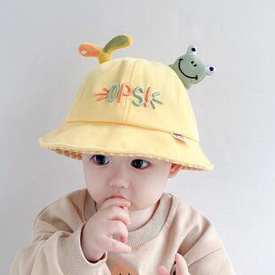 宝宝帽子春秋款婴儿帽秋天渔夫帽男童女童儿童可爱超萌遮阳盆帽