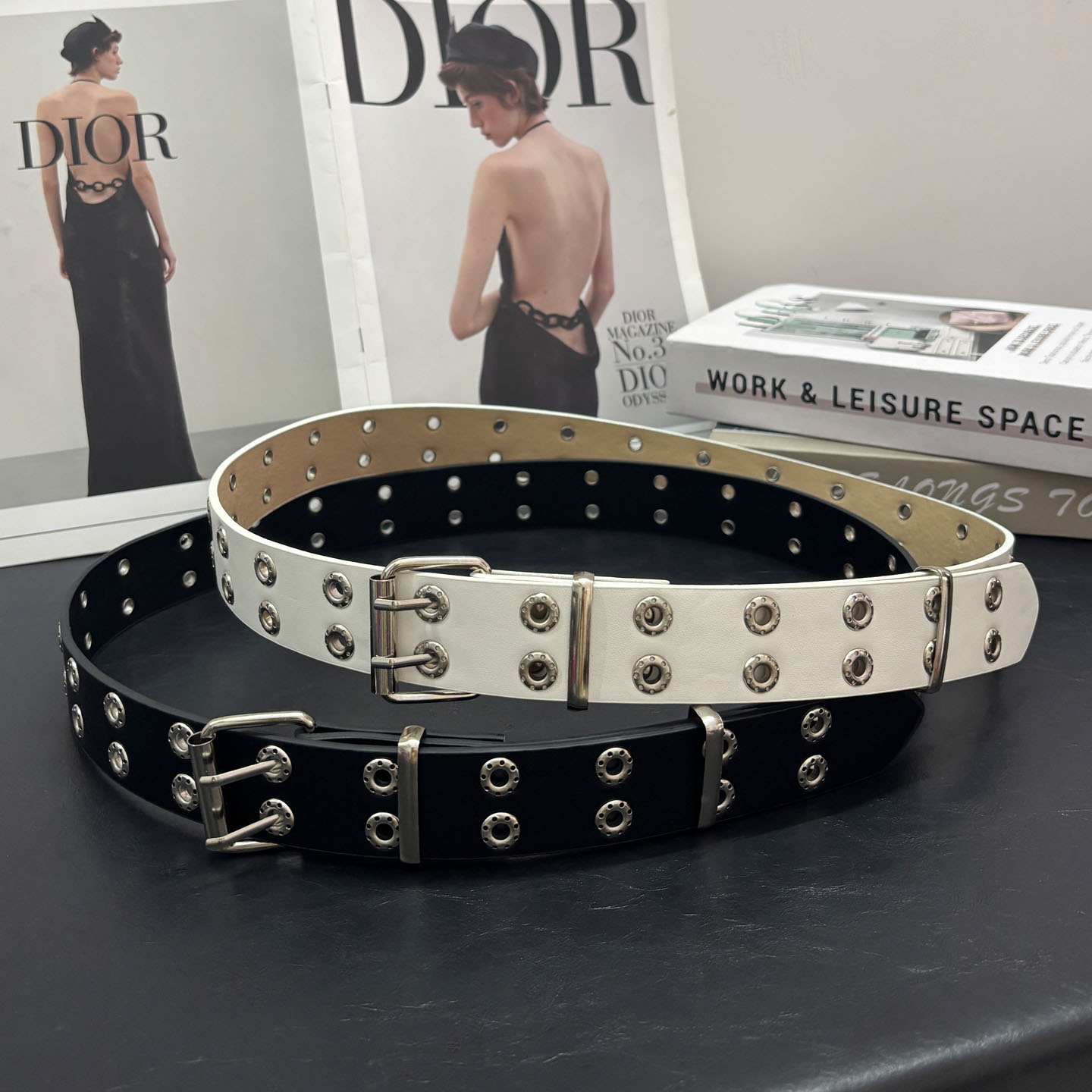 白色腰带男潮流年轻人皮带女装饰