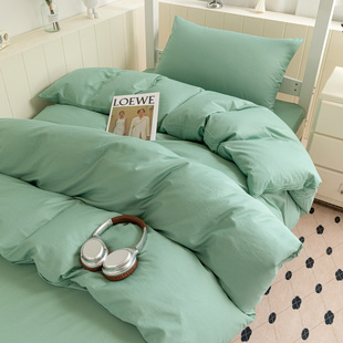 学生宿舍专用床上三件套全棉纯棉大学生寝室1米5被套床笠款90x200