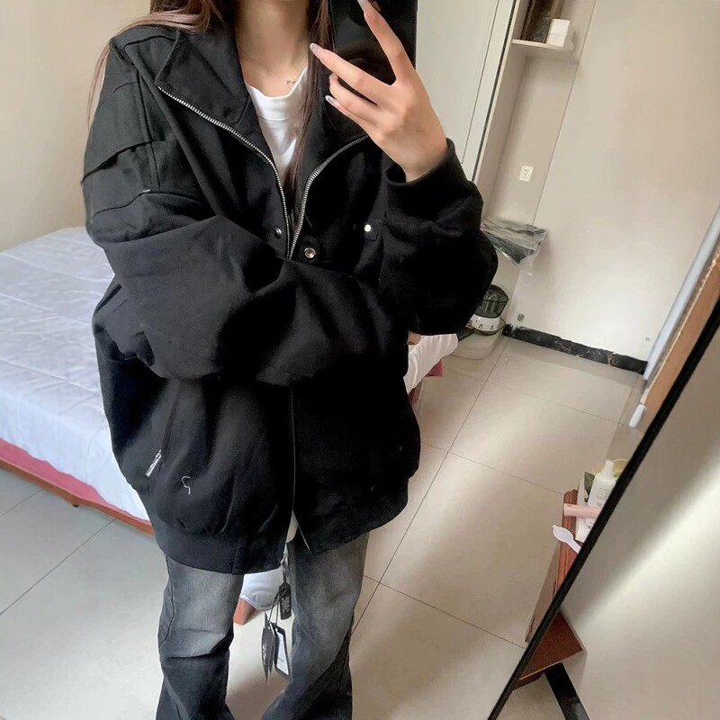 黑色冲锋衣外套女春夏款2