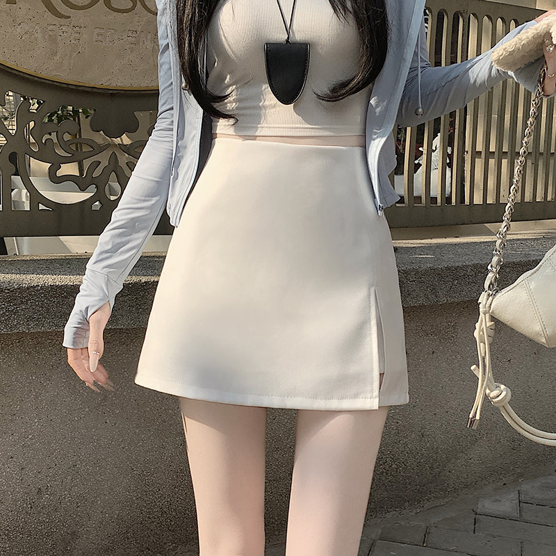 灰色西装半身裙女春秋款