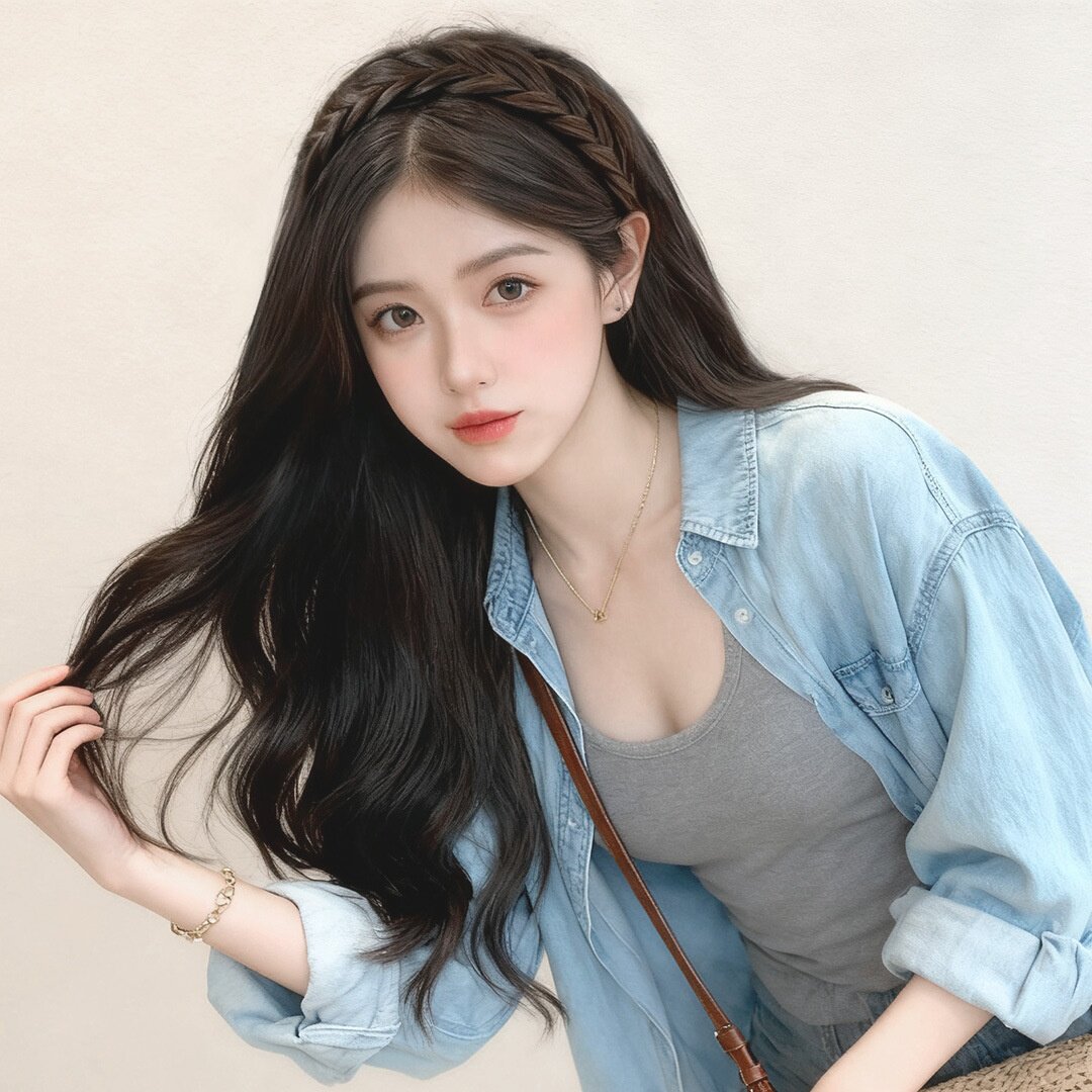 韩系大波浪假发女仿真长卷发鱼骨发箍一体式增发量半头套仿真发