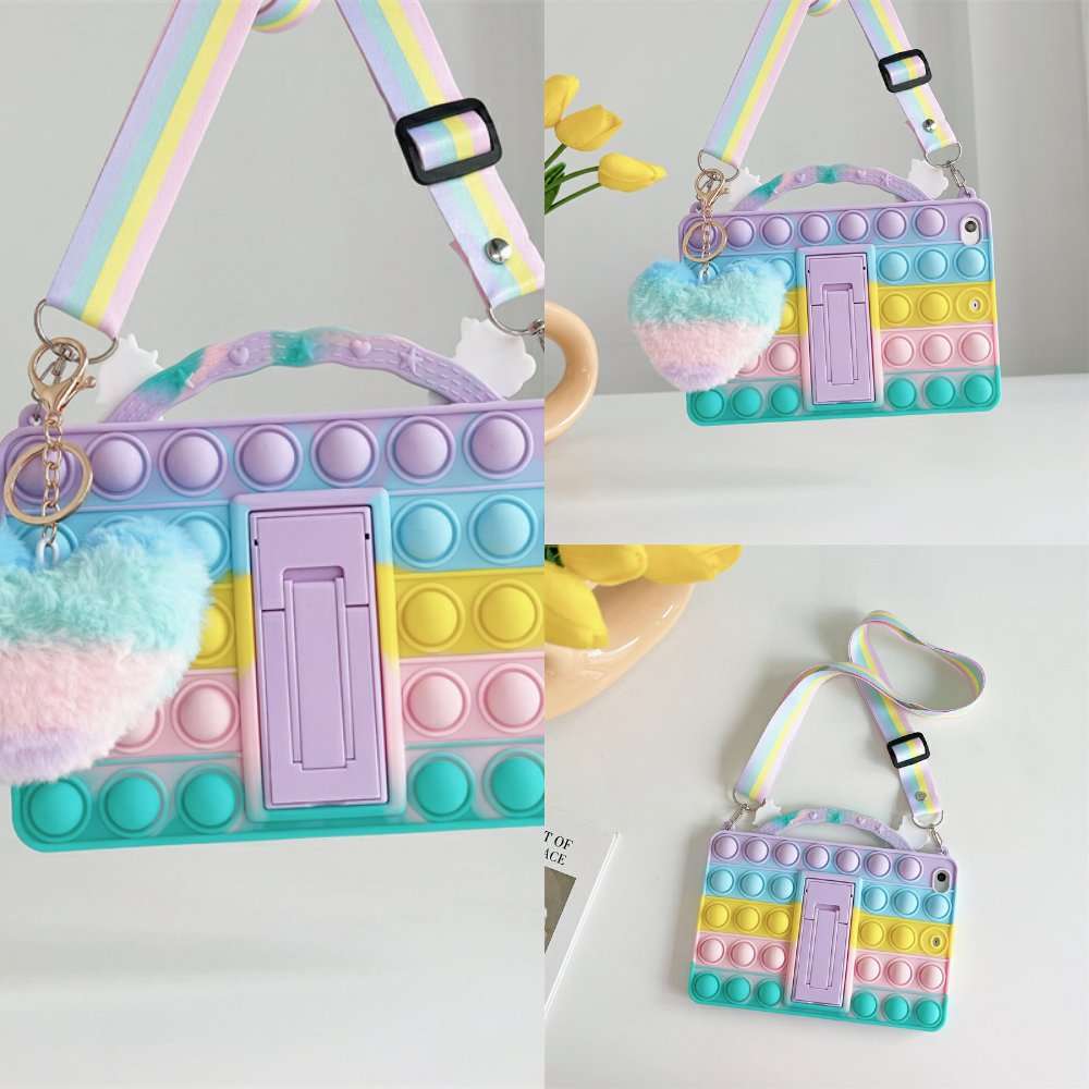 适用苹果ipad air4mini345硅胶pro11皮套手提ipad10.2保护壳9.7软支架保护壳软套防摔壳