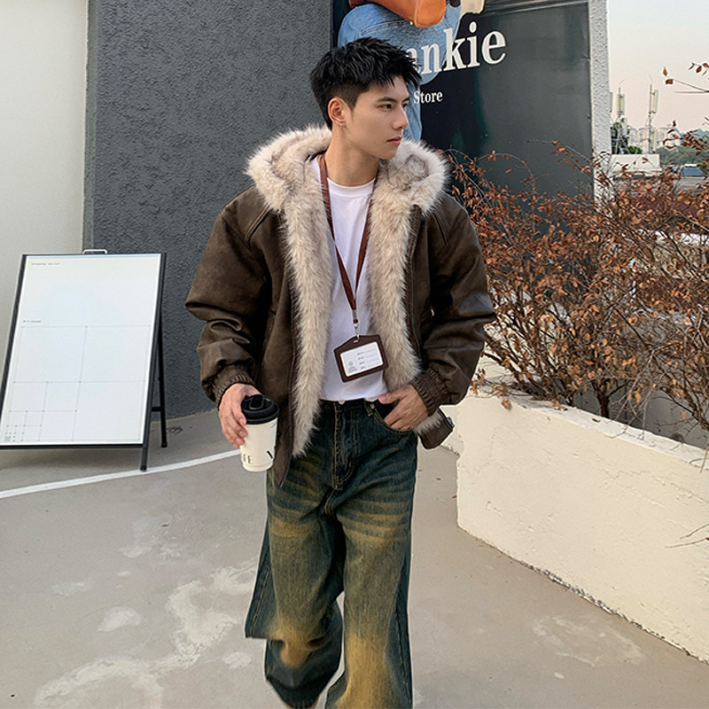 Holocene美式潮牌座山雕大毛领连帽外套冬季宽松棉服纯色百搭棉衣,男装,棉衣,淘宝优惠券,粉丝福利购,淘宝优惠卷