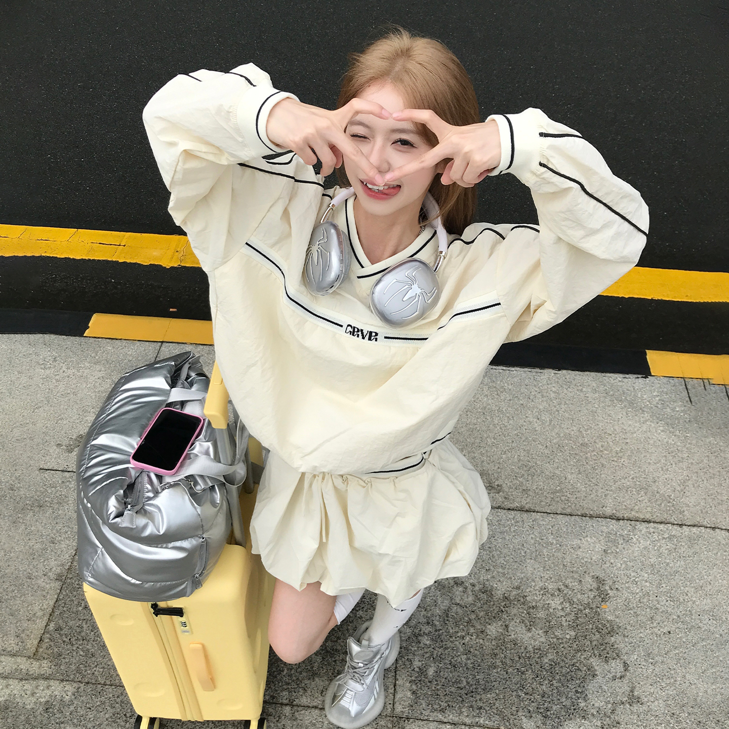 Holocene美式卫衣短裙套装女