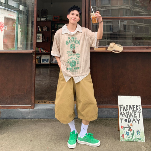 Holocene衬衫翻领气质衬衣男