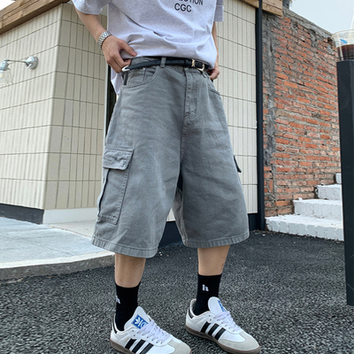 Holocene拉链七分裤水洗牛仔裤