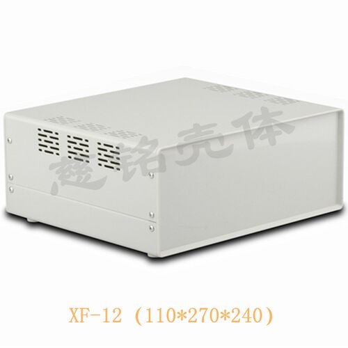 仪表仪器外壳XF-12铝拉丝金属铁皮机箱110*270*240塑料面板接线盒
