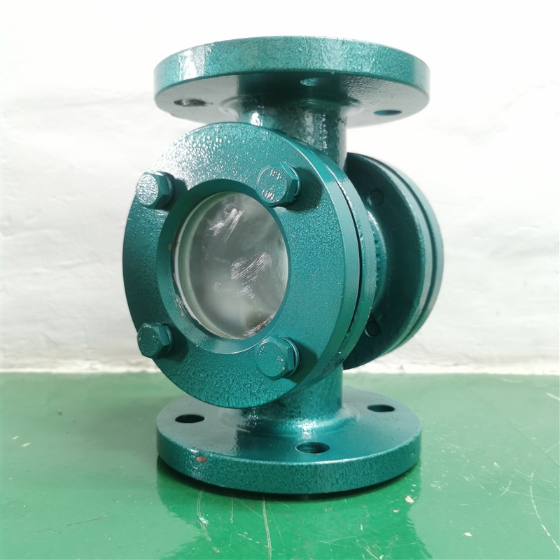 衬氟视镜DN50耐酸碱防腐蚀液体耐高温化工四通直通钢化玻璃视盅80