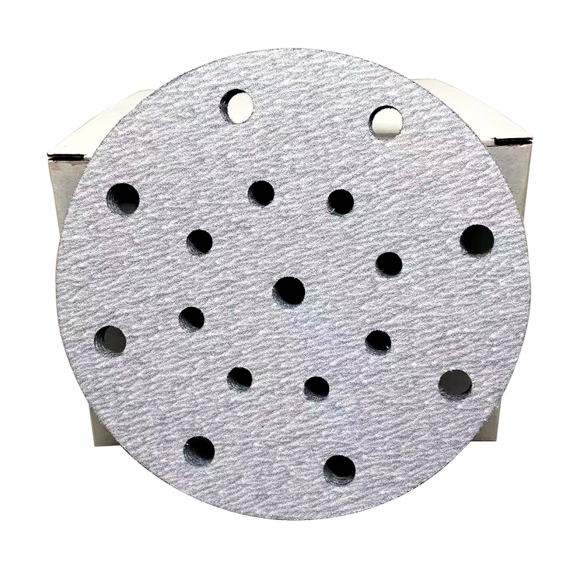 6寸17孔干磨砂纸费斯托5寸6孔黄砂气磨机砂纸汽T车腻子打磨抛光漆