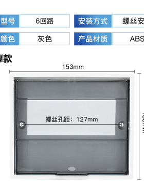 加厚灰色PZ30配电箱盖板塑料面板8/10/12/15/18/20/2Y4回路防护盖