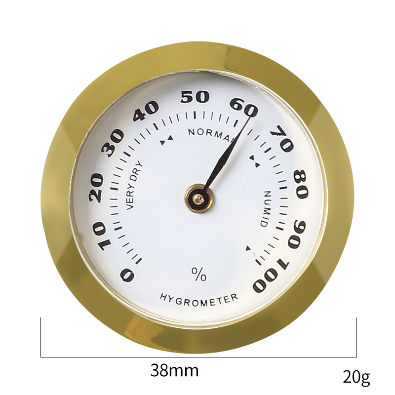 38mm温度表湿度表精度家用吉他琴盒雪茄温湿度计小型无需电池