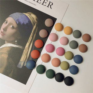 莫兰迪复古磨砂半圆冰箱贴 磁贴北欧ins风磁力贴压照片便签纸磁铁