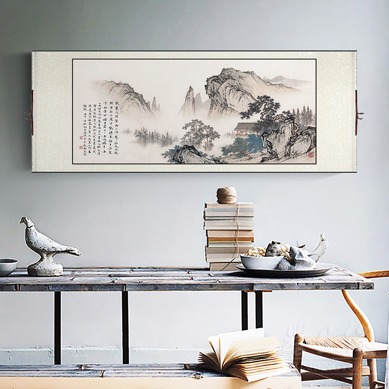 陈少敏望云楼中式卷轴挂画客厅