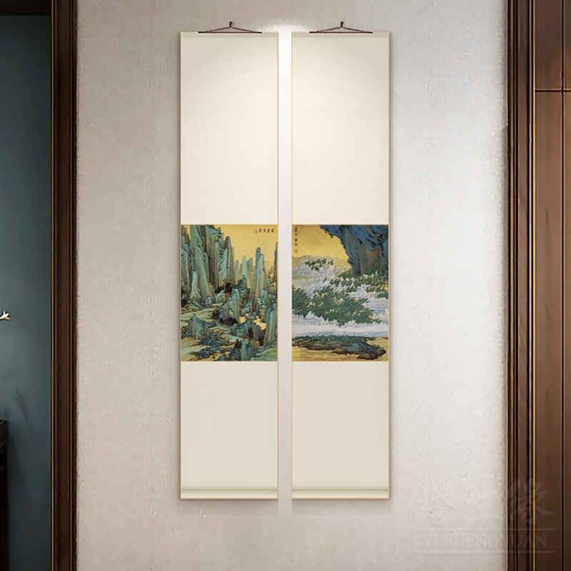 任熊十万图册新中式过道卷轴挂画