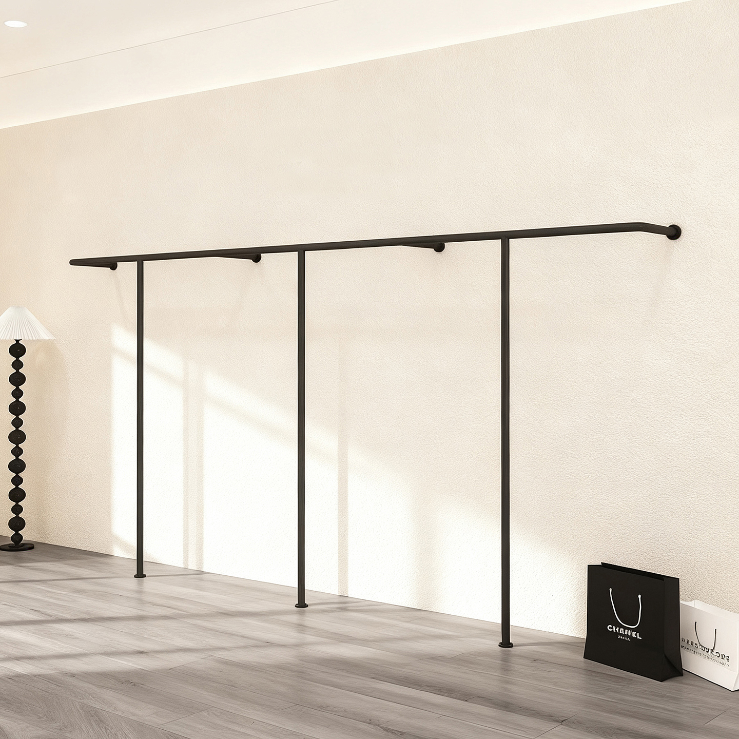 服装店展示架上墙挂衣架烤漆黑色简约网红女装店陈列架专用货架
