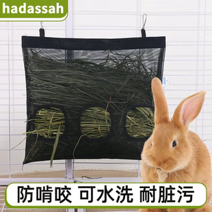 兔子干草架小宠物用品干草储存袋兔子悬挂式干草喂养袋荷兰猪草架