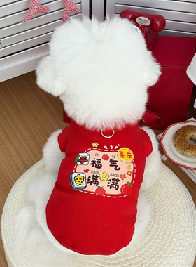 比熊衣服2026新款新年狗狗漂亮过年秋冬装泰迪雪纳瑞加厚保暖马甲