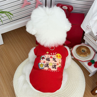 比熊衣服2025新款 泰迪雪纳瑞加厚保暖马甲 新年狗狗漂亮过年秋冬装